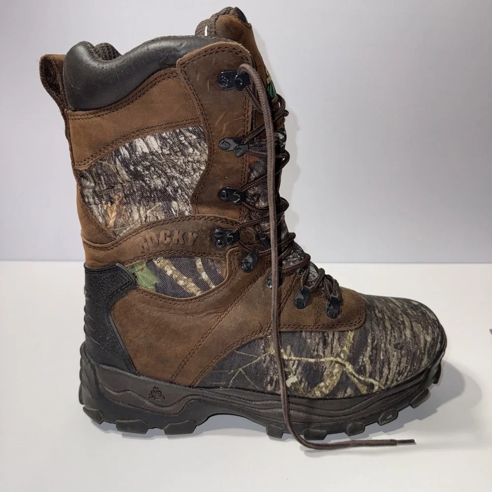 Rocky 1000 Gram Thinsulate Waterproof Hunting Boots Camo Brown Men's Size 11M - Picture 7 of 14